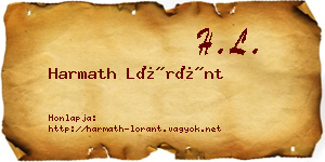 Harmath Lóránt névjegykártya